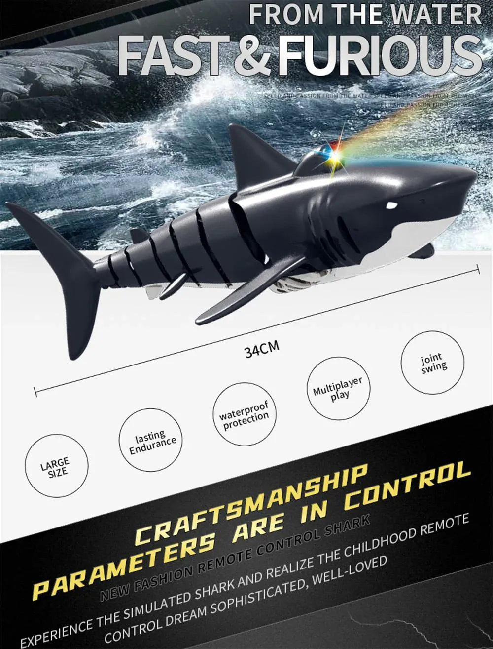 Remote Control Shark Toy for Children's